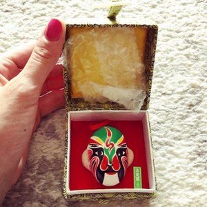 Chinese Opera Mask Pendant + Box